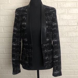 Zara leather trim blazer
